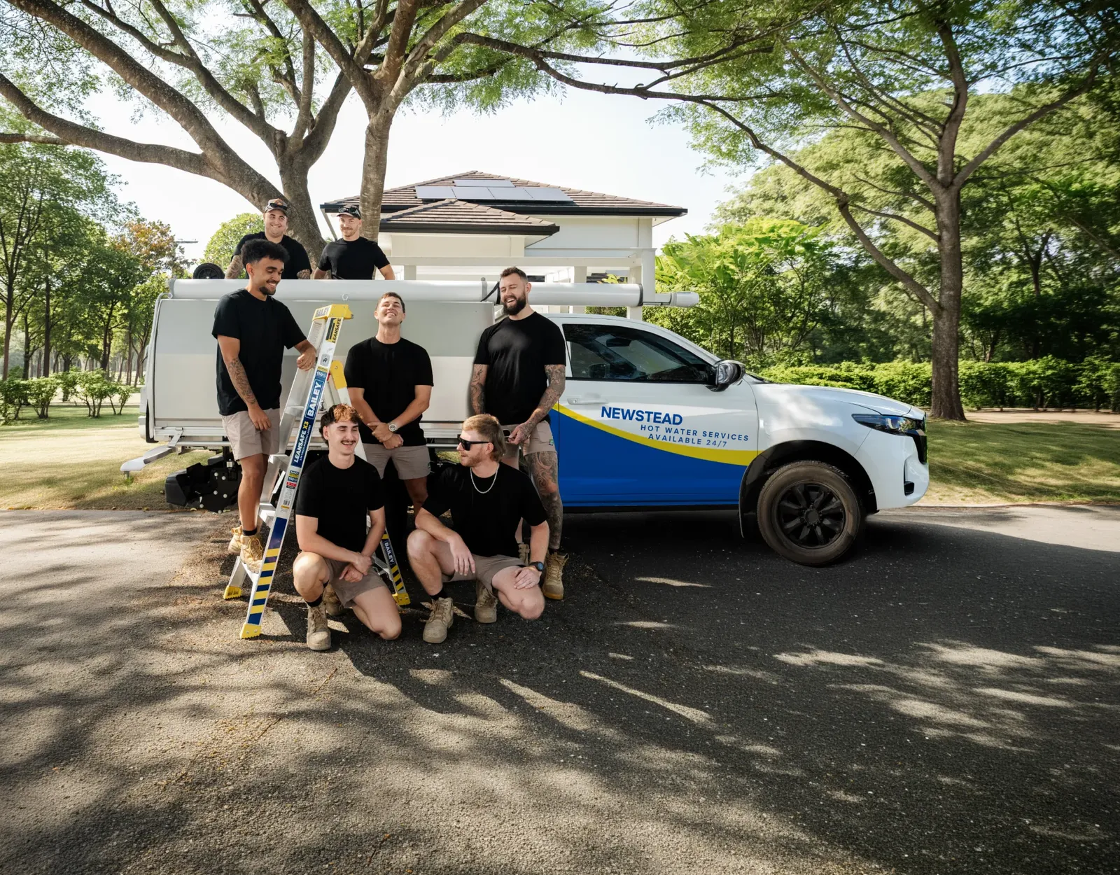 Newstead Hot Water Services team and ute